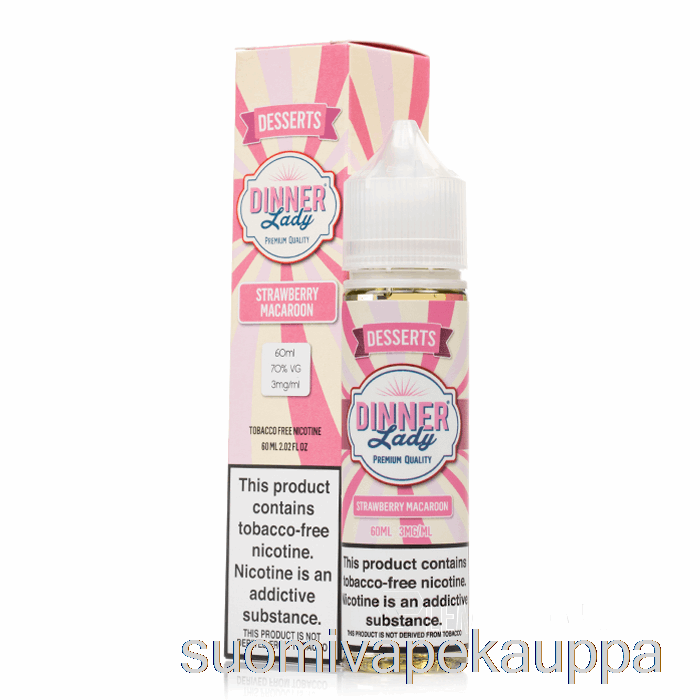 Vape Netistä Mansikka Macaroon - Vape Päivällinen Lady E-neste - 60ml 0mg